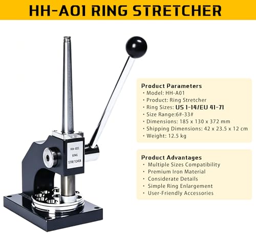 GEMKIT HH-A01 Professional Ring Stretcher and Reducer, US Sizes 1–14 feature