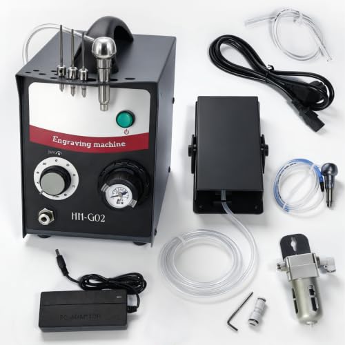 GEMKIT Pneumatic Jewelry Engraver Machine, 400-8000 RPM Manually Adjustable Rotational Speed for Jewelry Making Metal Processing Pneumatic Impact Engraver HH-G02 - product detail 2