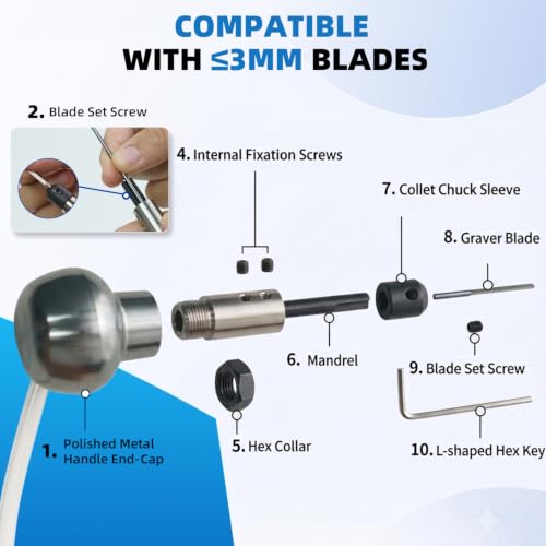 GEMKIT Triangle Handpiece for Jewelry Engraving, Compatible with G01/G02/E04/AGM01 Engraving Machines, Easy Head Swap, Ergonomic Triangular Grip, Compact & Durable, HH-GHP02 - product detail 5