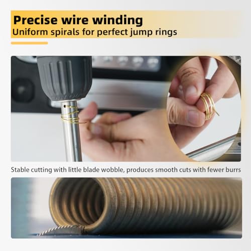 GEMKIT Jump Ring Maker with 20 Mandrels and Cutting Attachment, 2.5-12mm Manual Ring Bender and Coil Winding Tool for Jewelry Making, HH-B06 - product detail 4