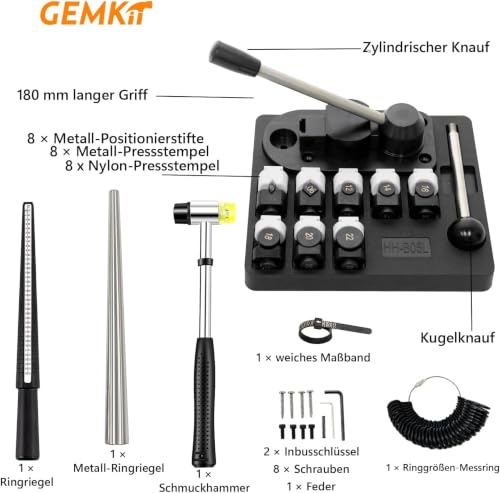 GEMKIT HH-B05N Heavy-Duty Jewelry Ring Bender with Steel and Nylon Dies - product detail 7