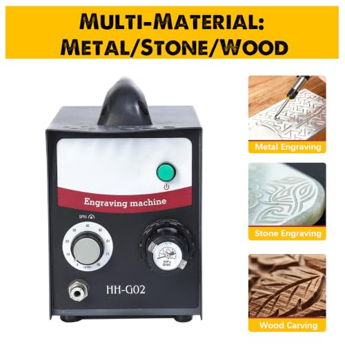 GEMKIT Pneumatic Jewelry Engraver Machine, 400-8000 RPM Manually Adjustable Rotational Speed for Jewelry Making Metal Processing Pneumatic Impact Engraver HH-G02 - product detail 7