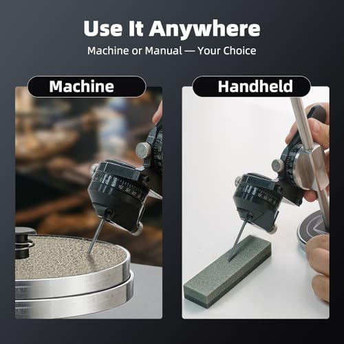 GEMKIT Professional Engraving Sharpening Angle Guide Tool Dual Gauge - Precision Jewelry Graver Sharpener for Metal Engraving, Wood Carving & Knife Sharpening - Adjustable Angle Measuring Tool with Base, HH-DA02 - product detail 6