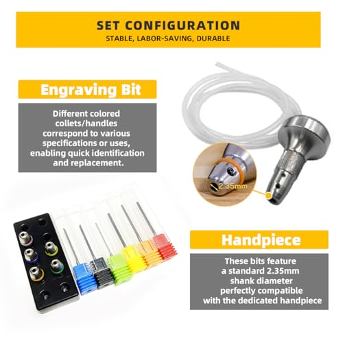 GEMKIT Air-Free Pneumatic Engraving Machine for Jewelry, Built-in Compressor, 100-240V, 0-100% Adjustable Speed, No External Compressor Needed, Includes 6 Gravers & Chucks, HH-AT01 application