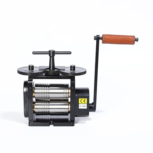 GEMKIT 130mm Manual Jewelry Rolling Mill Machine, Black Rolling Mill - Combination Jewelry Crafting Tool, Jewelry Press Combination Rolling Mill Machine 4:1 Gear Ratio HH-RM02A - product detail 2