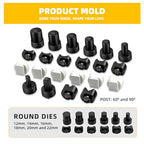 GEMKIT 27-Piece Ring Bending Tool Kit, 12-22mm Round & 60/90° Square Dies, Nylon Protective Molds, Multi-Scale Ring Sizer US/EU/UK/FR, Polishing Accessories for Jewelry Making | Model HH-B05L - product detail 4