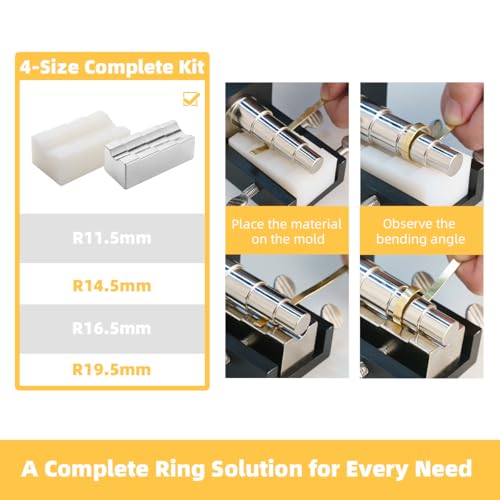 GEMKIT Ring Bender Tool - Dual-Mold (Steel & Nylon) with 4 Sizes, Professional Jewelry Making Tool for Gold Silver Brass Copper HH-BT01 - product detail 6