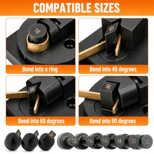 GEMKIT Professional Ring Bending Tool Kit, Heavy Duty Jewelry Former for Spoon Rings, Steel and Nylon Dies with Mandrel, Sizer and Adjustment Accessories, Black, HH-SE02 - product detail 5
