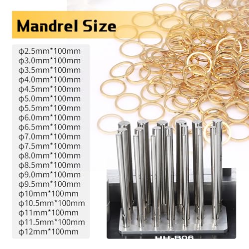 GEMKIT Jump Ring Maker with 20 Mandrels and Cutting Attachment, 2.5-12mm Manual Ring Bender and Coil Winding Tool for Jewelry Making, HH-B06 - product detail 3