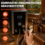 GEMKIT Multifunction Air-Free Pneumatic Engraving Machine for Jewelry, Built-in Compressor, 3-in-1 Engraving/Polishing/Drilling, 0-35000RPM Micromotor, Interchangeable Pistons, HH-AT02 - product detail 2
