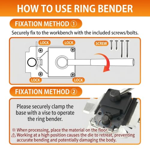 GEMKIT Professional Ring Bending Tool Kit, Heavy Duty Jewelry Former for Spoon Rings, Steel and Nylon Dies with Mandrel, Sizer and Adjustment Accessories, Black, HH-SE02 - product detail 7