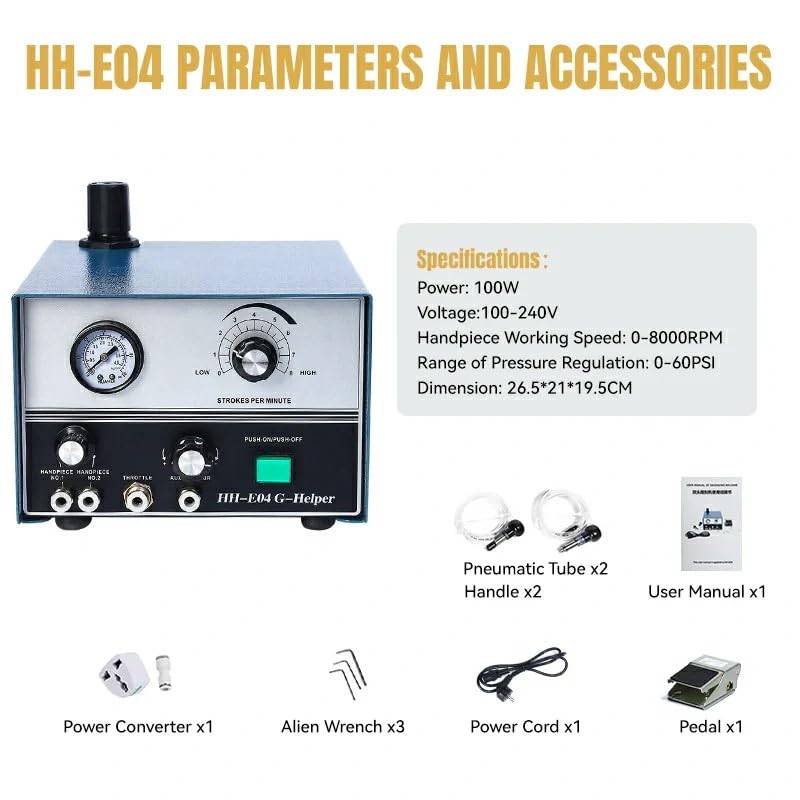 GEMKIT HH-E04 Dual-Head Pneumatic Jewelry Engraving Machine - product detail 2
