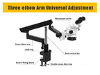GEMKIT Jewelry Microscope, 7X-45X Binocular Stereo Zoom Microscope with 56-LED Ring Light, Articulating Boom Arm Stand, 0.5X Barlow Lens and Headrest for Gem Setting, Engraving and Jewelry Repair, HH-MH01A - product detail 6