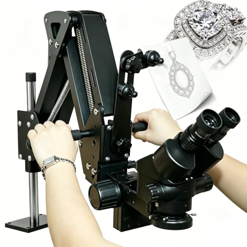 GEMKIT Professional LCD Digital Trinocular Stereo Zoom Microscope with Boom-Arm Stand, 7X-45X & 7X-90X Continuous Zoom Magnification, HD Imaging for Jewelry Making HH-MH04A - product detail 2