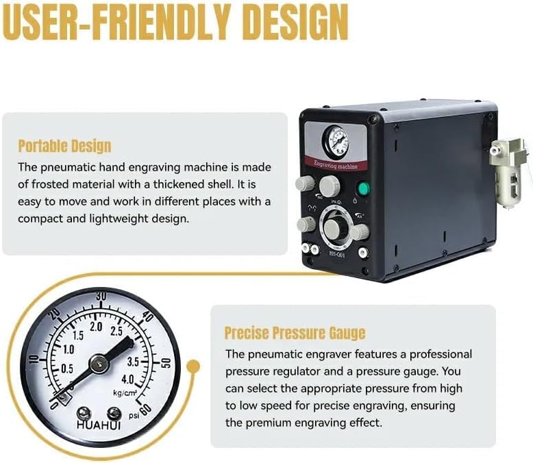 GEMKIT HH-G01 Dual-Head Pneumatic Jewelry Engraver, 400–8,000 RPM image 3