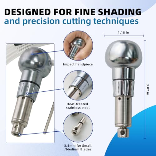 GEMKIT Medium Handpiece for Jewelry Engraving, Compatible GRS 2024, Precision Impact for Shading/Bulino/Polishing/Drilling, Heat-Treated Stainless Steel, 6.0/6.3mm QC Tips, HH-GHP01 feature