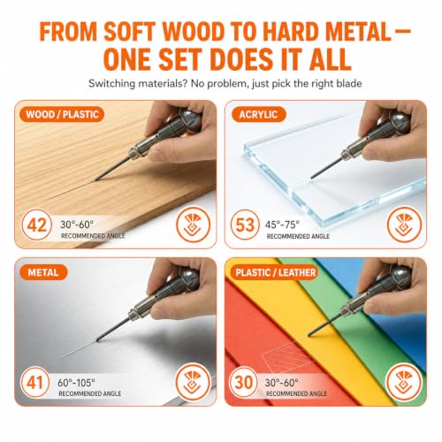 GEMKIT AT Engraving Tool Kit for Jewelry Pneumatic Engraving Machine, 2.35mm Shank, Multi-Angle Gravers for Fine & Accurate Work, Easy Replaceable, HH-ATG01 - product detail 7