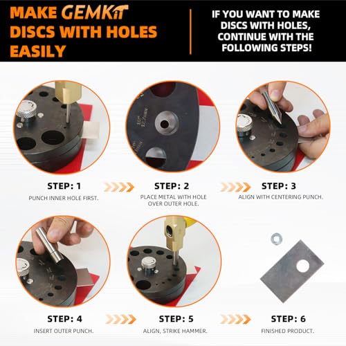 GEMKIT HH-CS02 13-Piece Round Disc Cutter Set, 1/4 to 3-3/8 Inch - product detail 6