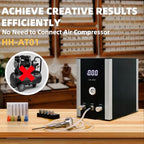 GEMKIT Air-Free Pneumatic Engraving Machine for Jewelry, Built-in Compressor, 100-240V, 0-100% Adjustable Speed, No External Compressor Needed, Includes 6 Gravers & Chucks, HH-AT01 - product detail 3