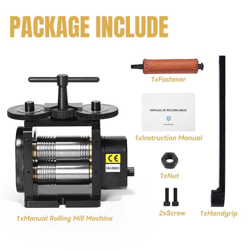 GEMKIT HH-RM01A 110mm Manual Combination Jewelry Rolling Mill, 4:1 Gear Ratio - product detail 5