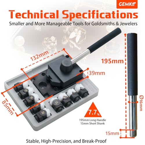 GEMKIT Professional Ring Bending Tool, Metal Ring Sizer, Adjuster Kit for Tight or Loose Rings, Black, for Women & Men HH-SE01 - product detail 5
