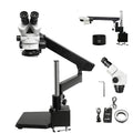 GEMKIT Jewelry Microscope, 7X-45X Binocular Stereo Zoom Microscope with 56-LED Ring Light, Articulating Boom Arm Stand, 0.5X Barlow Lens and Headrest for Gem Setting, Engraving and Jewelry Repair, HH-MH01A - main product image
