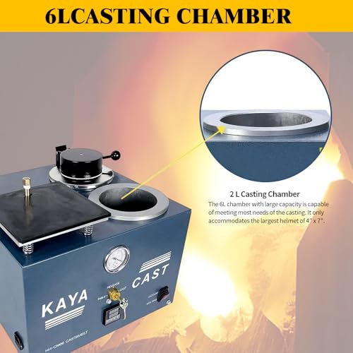 GEMKIT 2L Vacuum Casting Machine - Gold Melting Furnace with Graphite Crucible, 3 CFM Vacuum Pump, High Temperature Refining Equipment for Jewelry Casting (1/2 HP, 110V, Model CM06), HH-CM06 application
