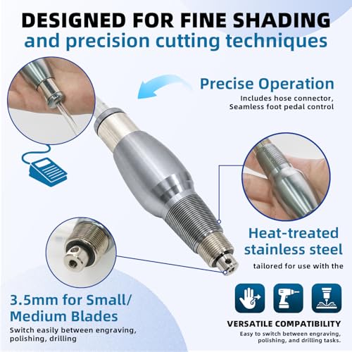 GEMKIT Big Handpiece for Jewelry Engraving, Heavy-Duty Impact Handpiece with 6.0mm QC Tip Sizer, Secure Grip for Deep Cutting & Large Area Engraving, Compatible with Engraving Machines, HH-GHP04 - product detail 3