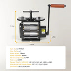 GEMKIT 130mm Manual Jewelry Rolling Mill Machine, Black Rolling Mill - Combination Jewelry Crafting Tool, Jewelry Press Combination Rolling Mill Machine 4:1 Gear Ratio HH-RM02A - product detail 5