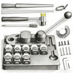 GEMKIT 27-Piece Ring Bending Tool Kit, 12-22mm Round & 60/90° Square Dies, Nylon Protective Molds, Multi-Scale Ring Sizer US/EU/UK/FR, Polishing Accessories for Jewelry Making | Model HH-B05L - product detail 8