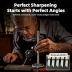 GEMKIT Professional Engraving Sharpening Angle Guide Tool Dual Gauge - Precision Jewelry Graver Sharpener for Metal Engraving, Wood Carving & Knife Sharpening - Adjustable Angle Measuring Tool with Base, HH-DA02 - product detail 4