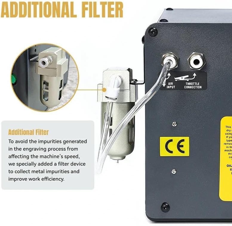GEMKIT HH-G01 Dual-Head Pneumatic Jewelry Engraver, 400–8,000 RPM - product detail 5