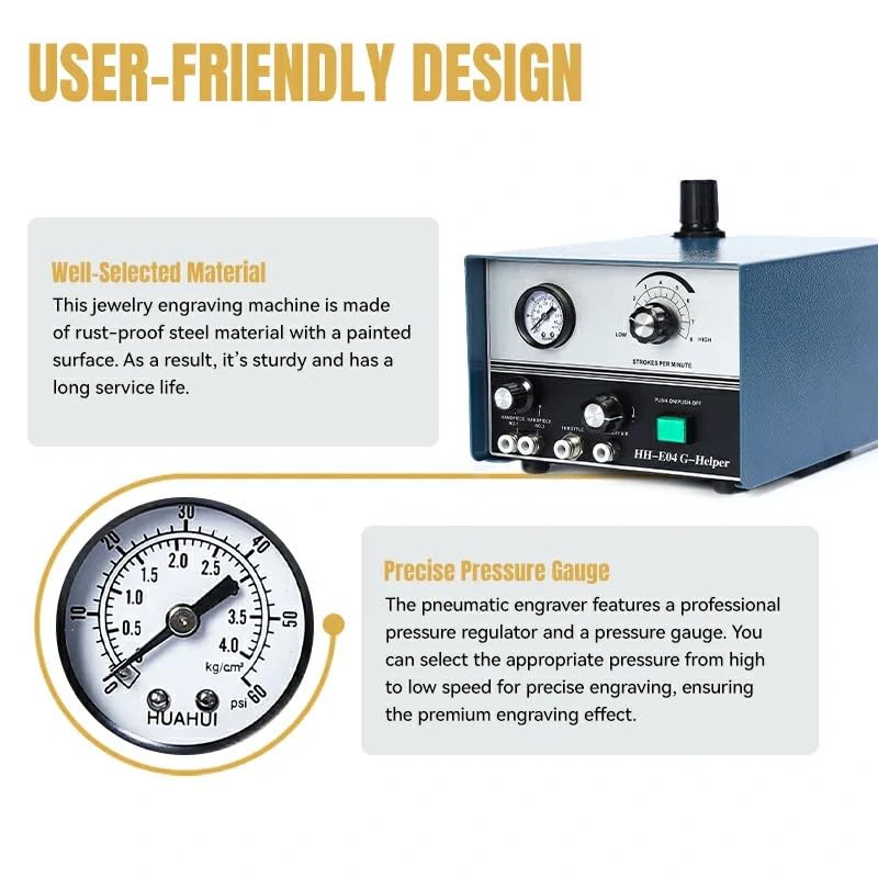 GEMKIT HH-E04 Dual-Head Pneumatic Jewelry Engraving Machine - product detail 3