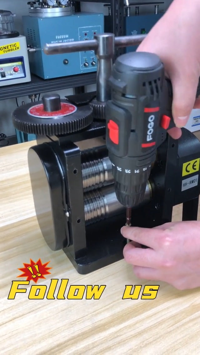 GEMKIT HH-RM01A 110mm Manual Combination Jewelry Rolling Mill, 4:1 Gear Ratio - product detail 7