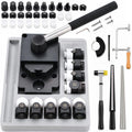 GEMKIT Professional Ring Bending Tool Kit, Heavy Duty Jewelry Former for Spoon Rings, Steel and Nylon Dies with Mandrel, Sizer and Adjustment Accessories, Black, HH-SE02 - main product image