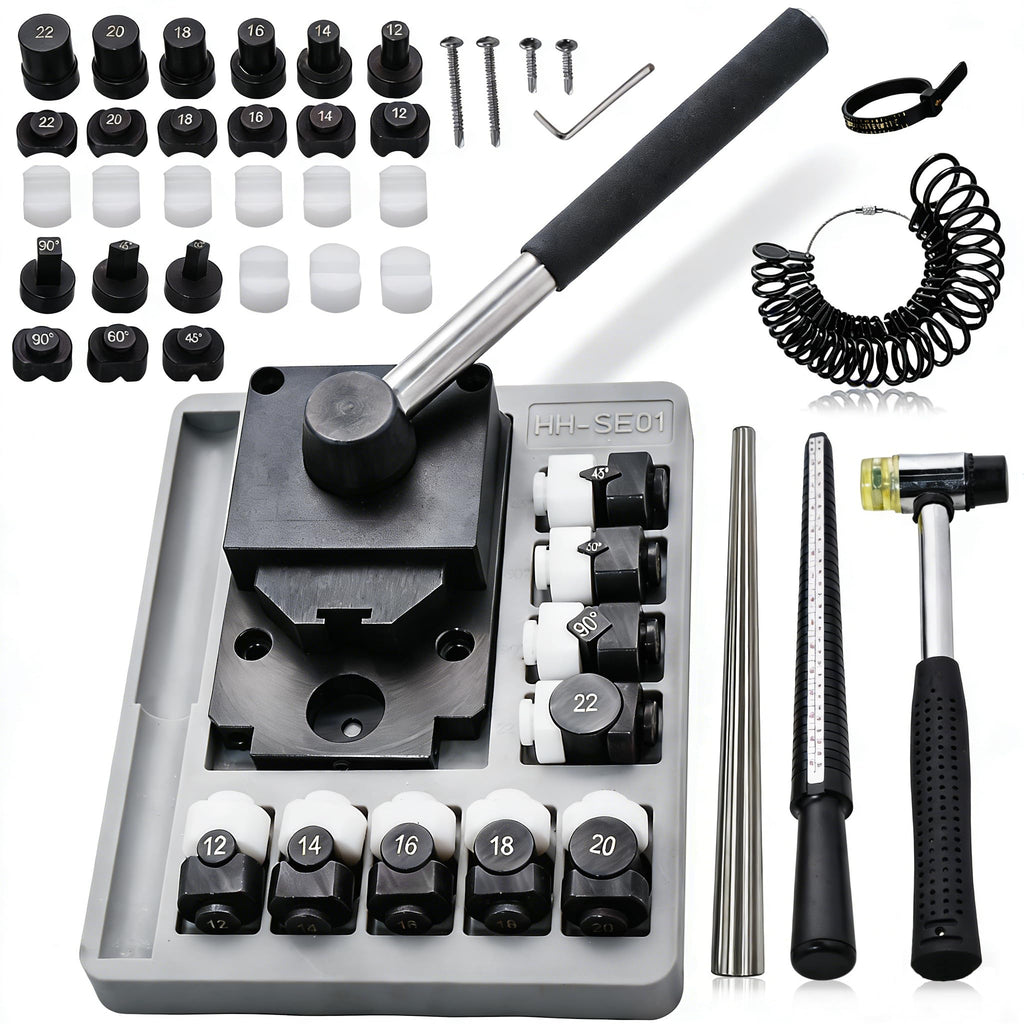 GEMKIT Professional Ring Bending Tool, Metal Ring Sizer, Adjuster Kit for Tight or Loose Rings, Black, for Women & Men HH-SE01 - main product image