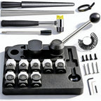 GEMKIT 27-Piece Ring Bending Tool Kit, 12-22mm Round & 60/90° Square Dies, Nylon Protective Molds, Multi-Scale Ring Sizer US/EU/UK/FR, Polishing Accessories for Jewelry Making | Model HH-B05L - main product image