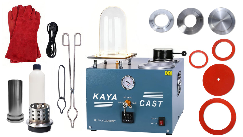 GEMKIT 2L Vacuum Casting Machine - Gold Melting Furnace with Graphite Crucible, 3 CFM Vacuum Pump, High Temperature Refining Equipment for Jewelry Casting (1/2 HP, 110V, Model CM06), HH-CM06 - product detail 8